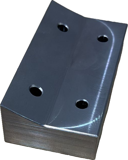 Soporte con canal cóncavo — mecanizado CNC en Mecanizados Baixo Miño