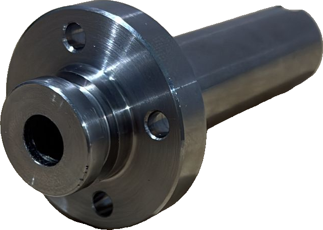 Buje con brida y vástago — mecanizado CNC en Mecanizados Baixo Miño